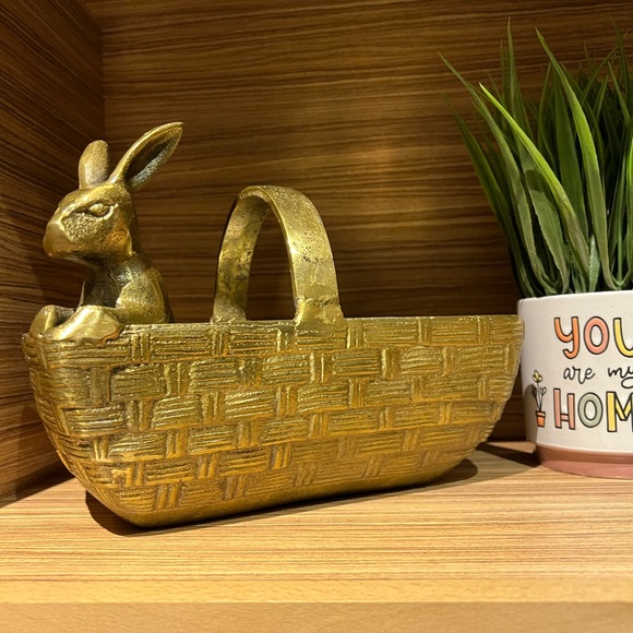 Other - Brass Bunny Basket